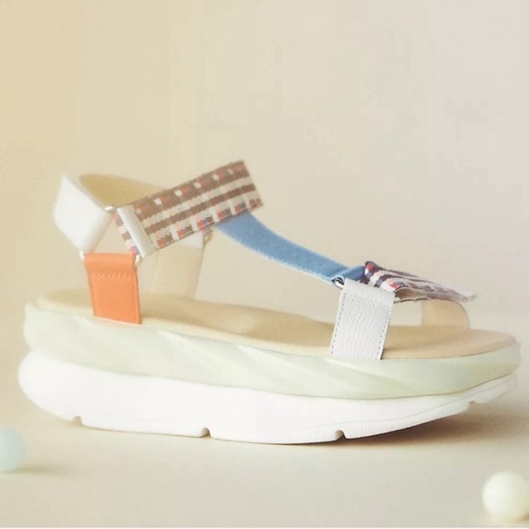 Anthropologie 4 CCCCEES Mellow Elan Velcro Platform Sport Sandals - Picture 3 of 10